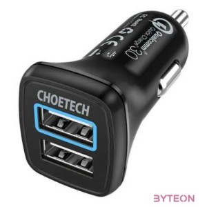 Car Charger 30W QC 3.0 Dual Ports (black)