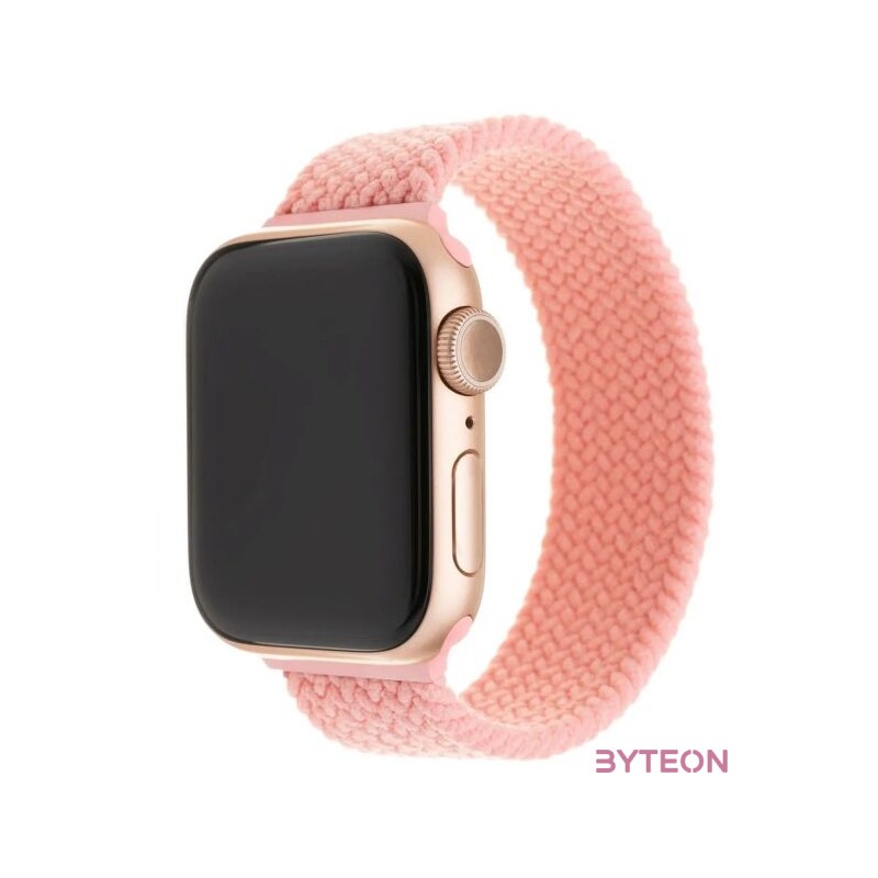 FIXED kötött nylon szíj Apple Watch 38,40mm, XL méret, rózsaszín