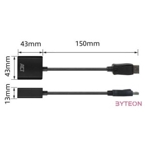 ACT AC7510 DisplayPort - DVI adapter Black