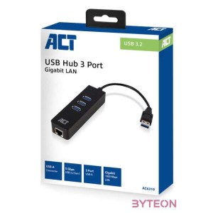 ACT AC6310 USB Hub 3.2 with 3 USB-A ports and ethernet