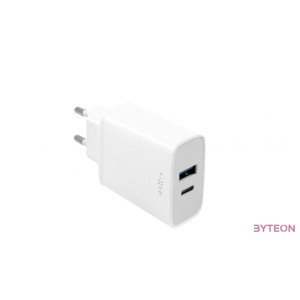 FIXED hálózati töltő USB-C és USB kimenettel, PD, 30W, fehér