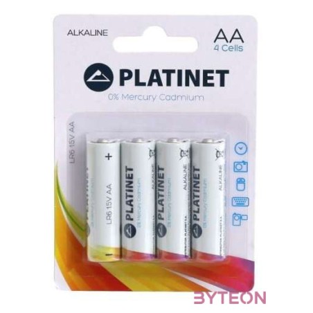 Platinet AA Alkáli Elem 4db,csomag