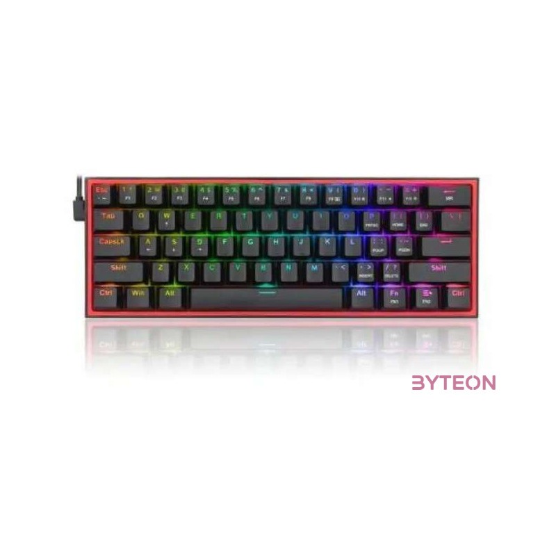 Redragon Fizz Pro black, wired2.4GBT Mechanical Keyboard, RGB, red switch Black HU