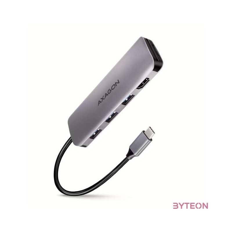 AXAGON HMC-HCR3A SuperSpeed USB-C COMBO 5in1 hub Grey