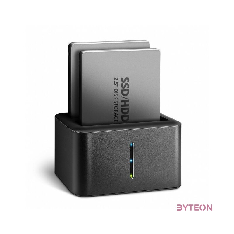 AXAGON ADSA-D25 SuperSpeed USB Dual 2,5 SSD,HDD Mini Dock Black