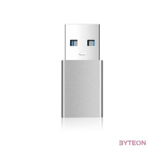 FIXED alumínium USB-C - USB-A adapter szürke