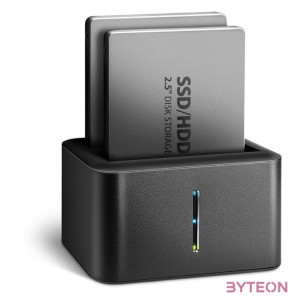 AXAGON ADSA-D25 SuperSpeed USB Dual 2,5 SSD,HDD Mini Dock Black