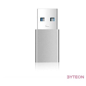 FIXED alumínium USB-C - USB-A adapter szürke