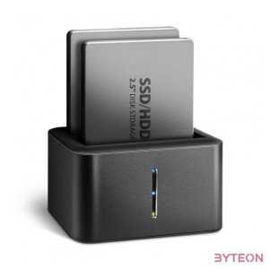 AXAGON ADSA-D25 SuperSpeed USB Dual 2,5 SSD,HDD Mini Dock Black