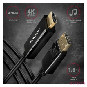 AXAGON RVD-HI14C2 DisplayPort to HDMI active cable 4K30Hz 1,8m Black