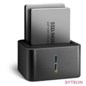 AXAGON ADSA-D25 SuperSpeed USB Dual 2,5 SSD,HDD Mini Dock Black