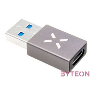 FIXED alumínium USB-C - USB-A adapter szürke