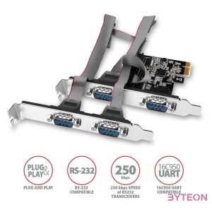 AXAGON PCEA-S4N PCIE Controller 4x Serial