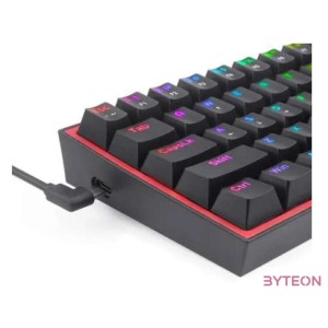 Redragon Fizz Pro black, wired2.4GBT Mechanical Keyboard, RGB, red switch Black HU