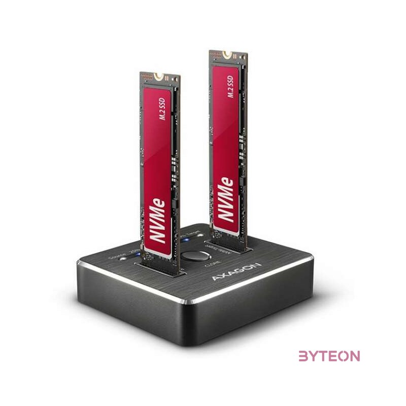 AXAGON ADSA-M2C SuperSpeed USB-C 10 Gbps Dual NVMe M.2 SSD Clone Master Dock