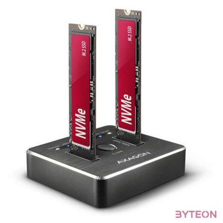 AXAGON ADSA-M2C SuperSpeed USB-C 10 Gbps Dual NVMe M.2 SSD Clone Master Dock