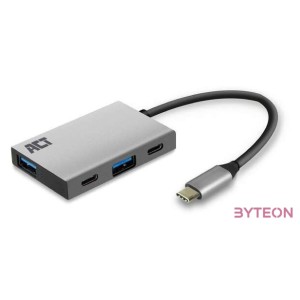 ACT AC7070 Hub 4 port with 2x USB-C and 2x USB-A Grey