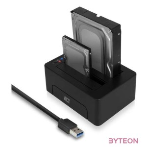 ACT AC1504 2,5 and 3,5 SATA dual hard drive docking station, USB 3.2 Gen1