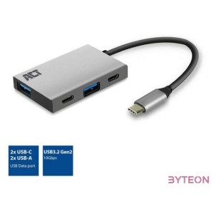 ACT AC7070 Hub 4 port with 2x USB-C and 2x USB-A Grey