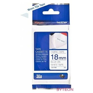Brother TZe-FA4 P-touch Textil szalag (18mm) White on Blue - 3m