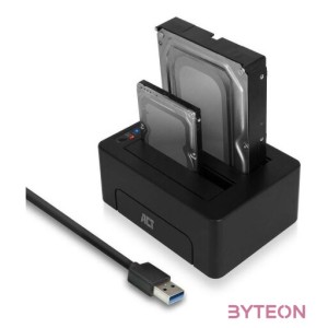 ACT AC1504 2,5 and 3,5 SATA dual hard drive docking station, USB 3.2 Gen1