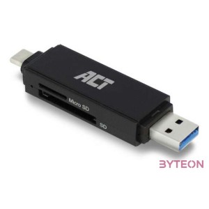 ACT AC6375 USB-C,USB-A Card Reader for SD,MicroSD