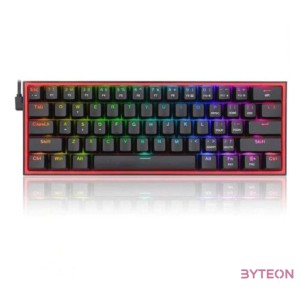 Redragon Fizz Pro black, wired2.4GBT Mechanical Keyboard, RGB, brown switch Black HU