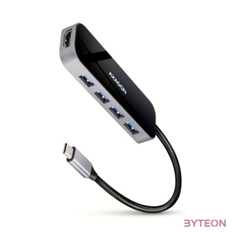 AXAGON HMC-6H4A SuperSpeed USB-C COMBO 6in1 hub Black,Grey