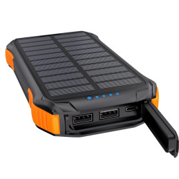 Choetech B659 Solar power bank with inductive charging 2x USB 10000mAh Qi 5W (black-orange)