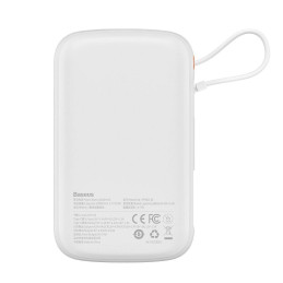 Powerbank Baseus Qpow PRO with cable, USB-C, 2xUSB, 10000mAh, 20W (White)