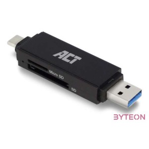 ACT AC6375 USB-C,USB-A Card Reader for SD,MicroSD