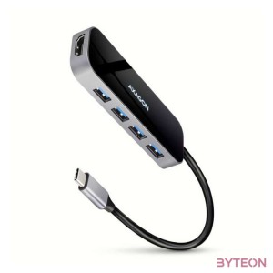 AXAGON HMC-6H4A SuperSpeed USB-C COMBO 6in1 hub Black,Grey