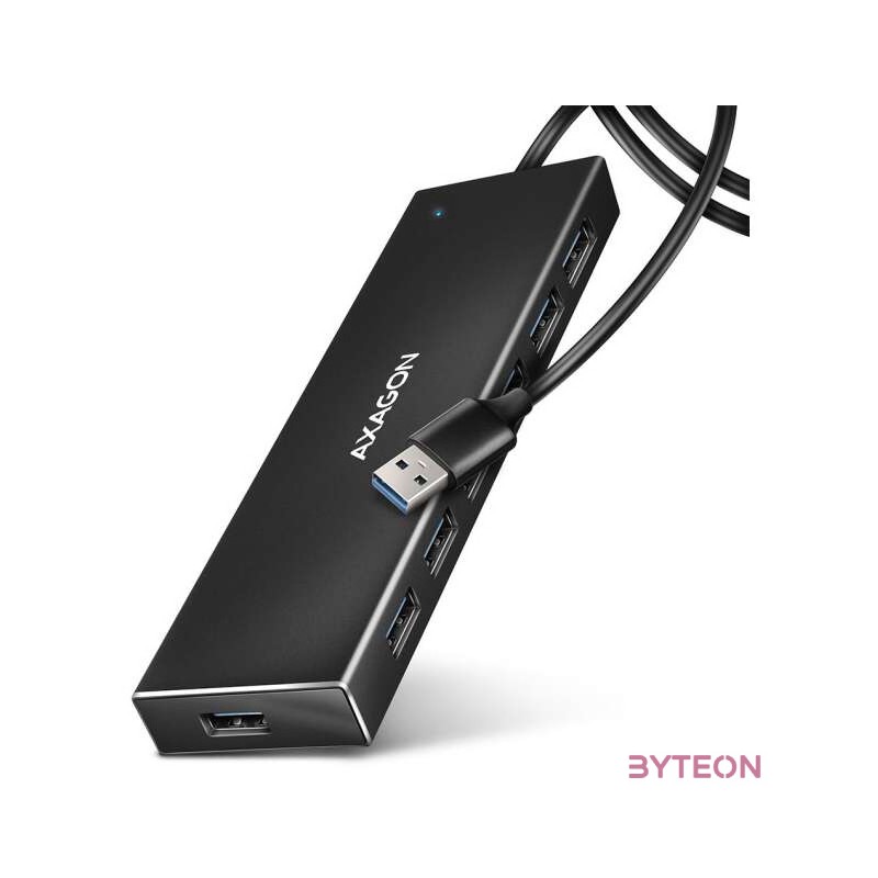 AXAGON HUE-F7A SuperSpeed USB-A FLAT HUB Black