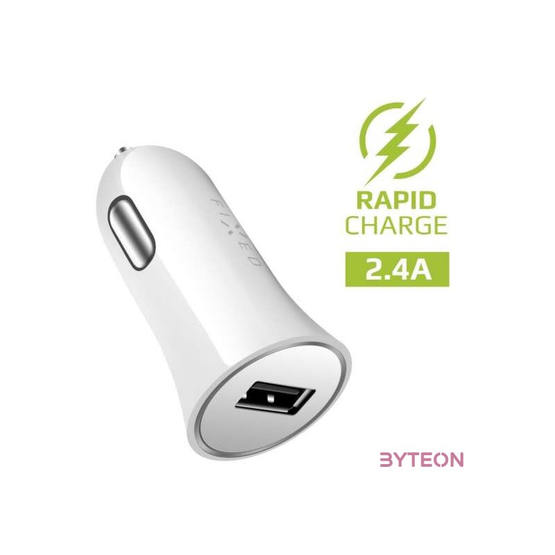 FIXED set of car charger with USB output and USB,micro USB cable, 1 meter, 12W Fehér