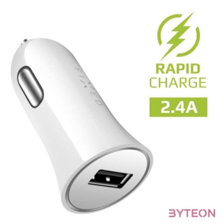 FIXED set of car charger with USB output and USB,micro USB cable, 1 meter, 12W Fehér