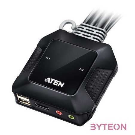 ATEN CS22H 2-Port USB 4K HDMI Cable KVM Switch with Remote Port Selector