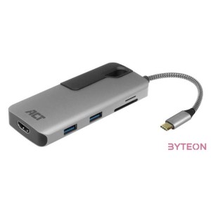 ACT AC7021 USB-C to HDMI 4K adapter Hub  Card Reader