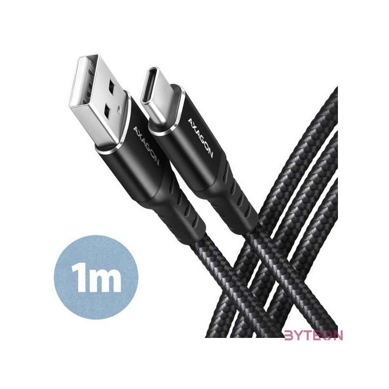 AXAGON BUCM-AM10AB HQ USB-C  USB-A Cable 1m Black