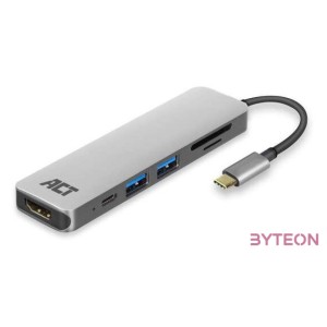 ACT AC7021 USB-C to HDMI 4K adapter Hub  Card Reader