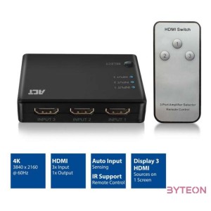 ACT AC7845 4K HDMI Switch 3x1