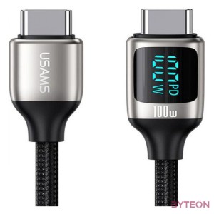 Usams U78 Type-C To Type-C 100W PD Fast Charging  Data Cable 1,2m Black