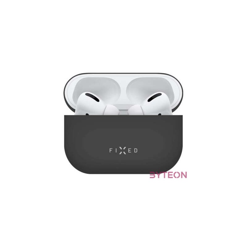 FIXED Silky szilikon tok Apple Airpods Pro fülhallgatóhoz, fekete