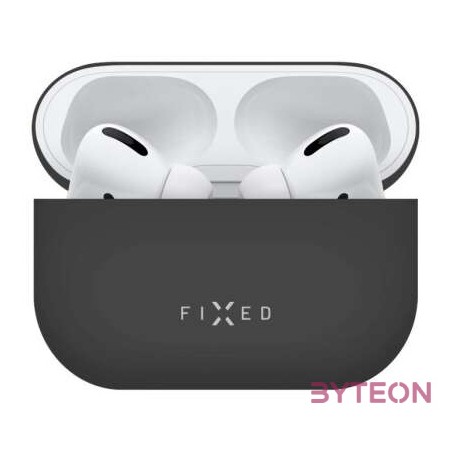 FIXED Silky szilikon tok Apple Airpods Pro fülhallgatóhoz, fekete