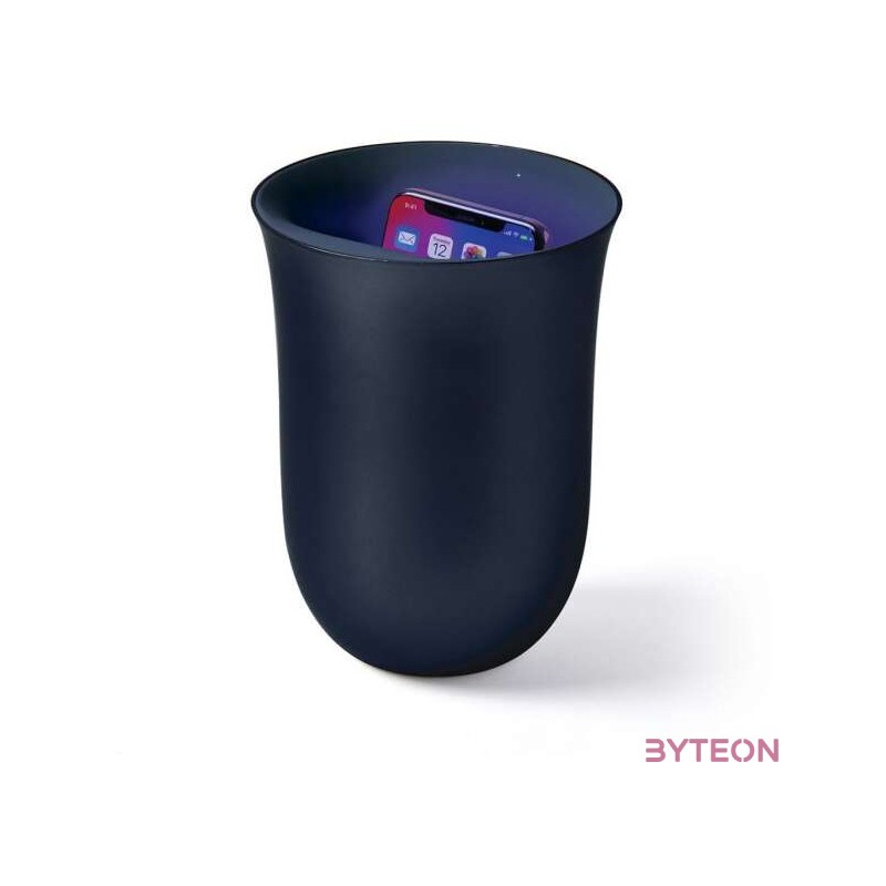 Lexon Oblio 10W Wireless charging station with built-in UV sanitizer Dark Blue