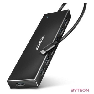 AXAGON HUE-F7C SuperSpeed USB-C FLAT CHARGING HUB Black