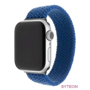 FIXED kötött nylon szíj Apple Watch 42,44mm, L méret, kék