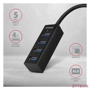 AXAGON HUE-M1C USB3.2 Type-C Hub 4-port metal black