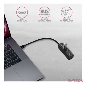 AXAGON HUE-M1C USB3.2 Type-C Hub 4-port metal black