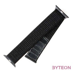 FIXED Nylon Strap Apple Watch 42,44,45mm, reflective Fekete