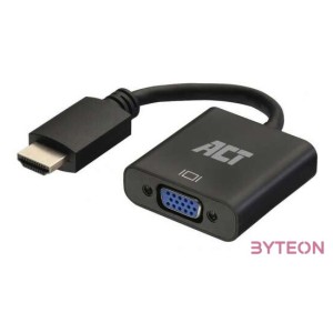 ACT AC7535 HDMI-A male to VGA female adapter with audio Black